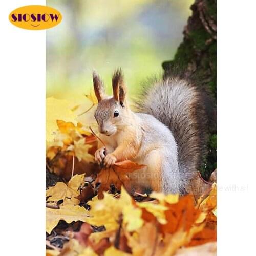 5D Diy Diamond Painting Squirrel Animal Picture Full Square Drill 3D Daimond Mosaic Embroidery Cross-stitch Kits Decor Home Room