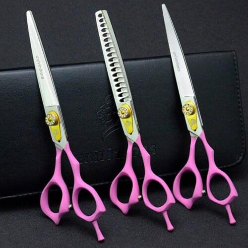 7" Pet Dog Gromming Scissors Kit Pet Cutting Scissors for Dog High Quality Straight & Thinning & Curved Scissors Stainless Steel