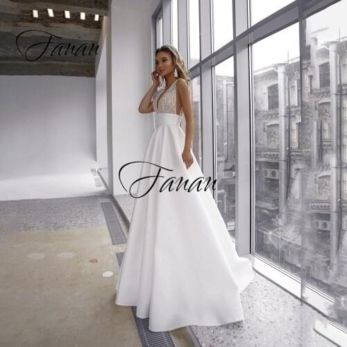 Glittery V-Neck Spaghetti Straps Backless A-Line Backless Sleeveless Court Train Sequined Beading Bridal Gown Свадебное платье