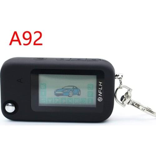A92 For Russian Version Keychain 2-way Car Alarm System For Starline A92 LCD Remote Control Key Fob Chain flip uncut blade
