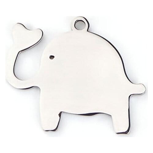 DoreenBeads Fashion 304 Stainless Steel Pet Silhouette Pendant Elephant Animal Silver Color Jewelry DIY 29mm x 24mm(1"), 1 Piece