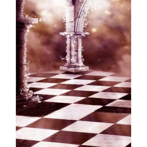 5x7ft White Leaves Flowers Pillar Photography Backdrops Photo Props Studio Background