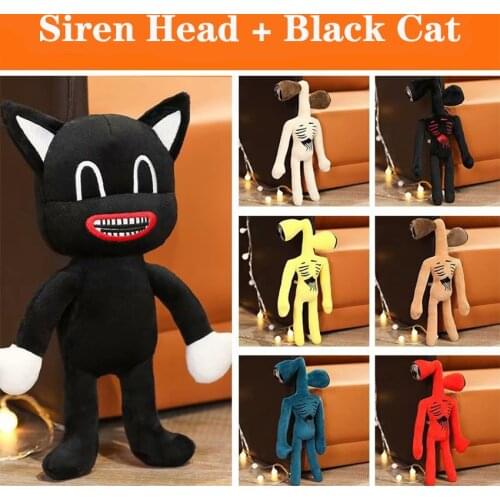 37cm Siren Head Plush Toy White Black Sirenhead Stuffed Doll Horror Character Figures Peluches Toys for Children Birthday Gift