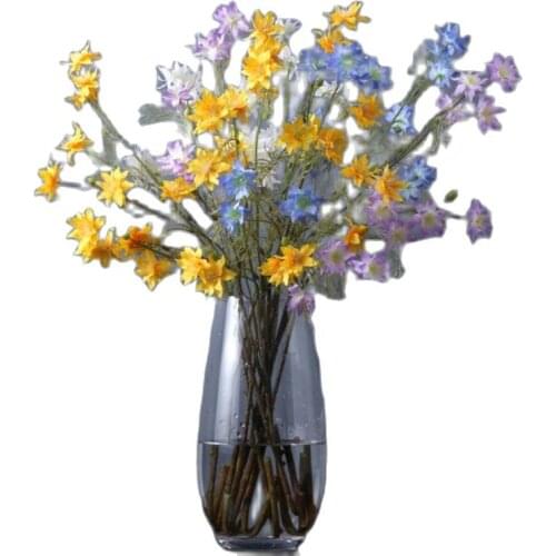 7Pcs Fake Long Stem Clematises 26" Length Simulation Clematis Florida Thunb for Wedding Cneterpiece 4 Colors Available