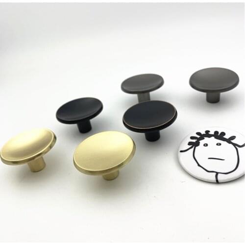 LCH Nordic Style 39mm Round Brass Color Black Red Bronze Pearl Grey Gold Cabinet Knob Door Pull Furniture Handles