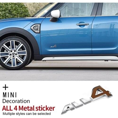 3D metal sticker Car four-wheel drive sign 4WD decoration ALL4 COUNTRYMAN Accessories For BMW MINI COOPER S JCW F54 F55 F56 F60