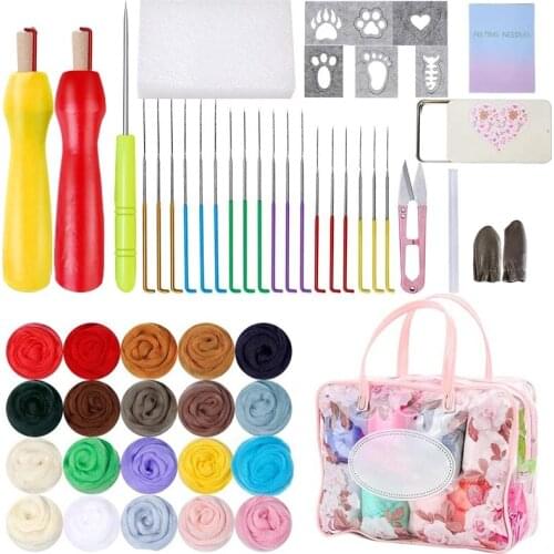 Imzay Felting Kit Needle Wool Felting Starter Kit Felting Supplies Needle Felting Kit Wool Felting Wool Roving Handcraft Kit
