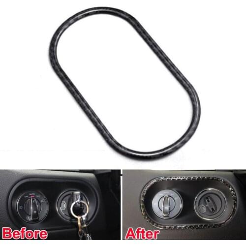 Real Carbon Fiber Head Light Switch Button Cover Trim Frame Deocration Car Sticker ForPorsche Macan 2015 2016 Car Styling Covers