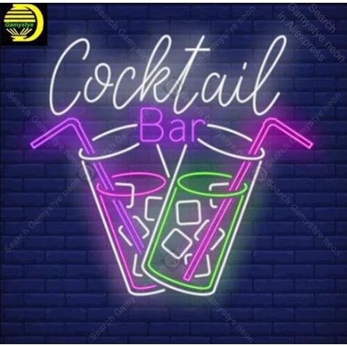 Neon Sign for Cocktail Ice cup Neon Bulb sign handcraft signboard neon light anuncio luminos Neon Bulbs Decorative wall