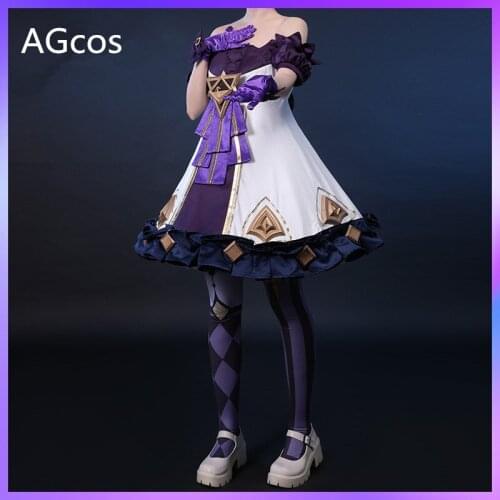 LOL New Skin Hero Gwen Cosplay Costume Woman Lovely Christmas Gwen Cos Lolita Dress+Stocking+Headwear+Gloves