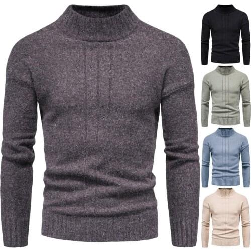2020 Autumn new foreign trade mens sweater mens half turtleneck sweater