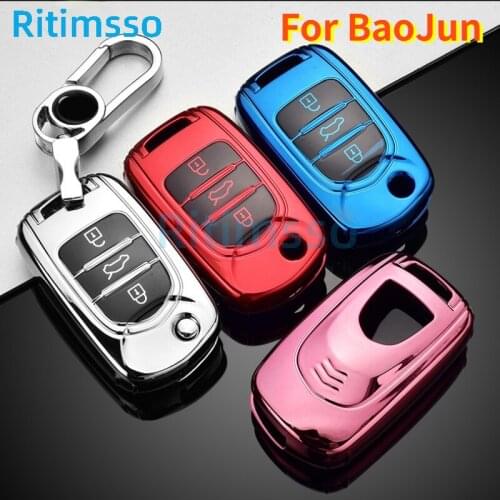 New Soft Tpu Car Key Case for Baojun BAOJUN 510 310 730 560 Car Key Cover Case Folding Remote Control Key Smart Key