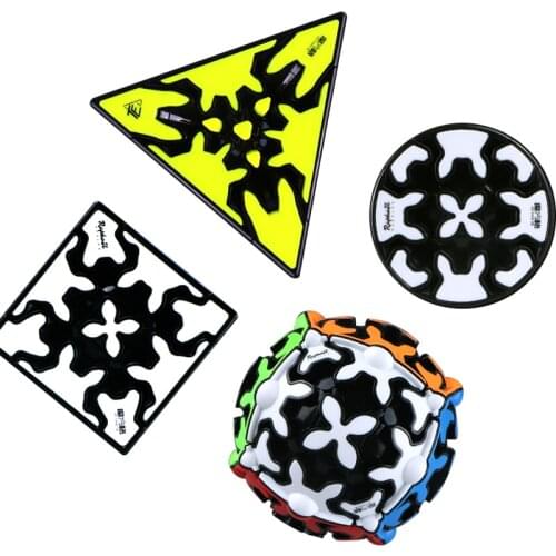 QiYi Mofangge Gear Cube 3x3 Pyramid Cylinder Sphere Speed Stickers sticker Magic Cube Magico Puzzle baby kids toys