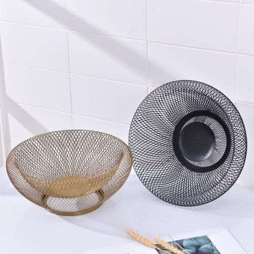 Nordic creative style double-decker iron fruit basket modern living room home fruit plate dried fruit candy collection basket