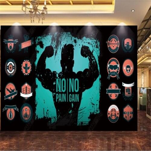 Custom Modern European and American Black Wallpapers Industrial Decor Gym Background Mural Wall Paper Papel De Parede 3d