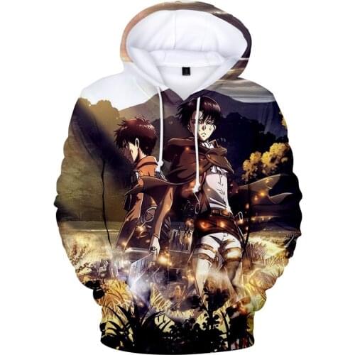 New Mens Womens 3D Sweatshirts Classic Anime Printed Attack On Titan Hoodies Spring Autumn High Quality Hoodies Casual Tops