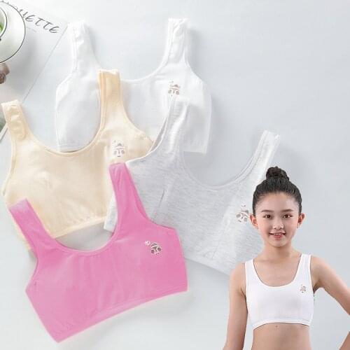 12-16Y Girls Training Bra Breathable Sports Bra Teenage Students Wireless Puberty Underwear Children Vest Girls Tube Tops