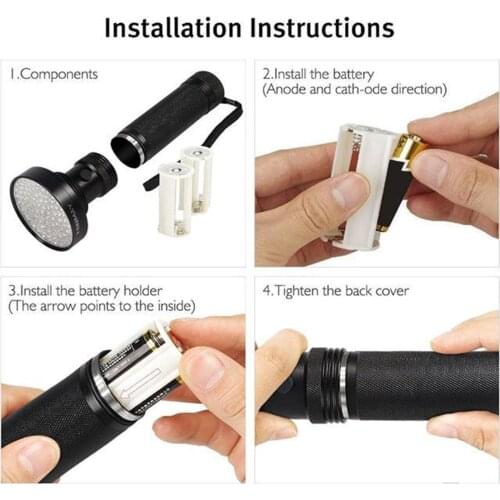UV Ultra-Violet LED Flashlight Blacklight Light 395nM Inspection Lamp Torch