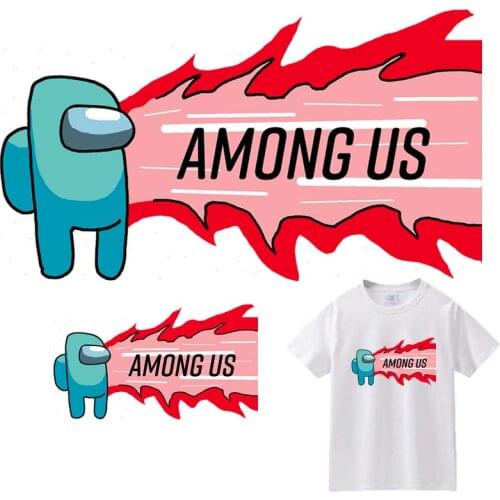 Video Game Impostors Iron-On Transfer For Clothing DIY Washable T-Shirts Thermoadhesive Patches Blue Villain Clothes Stickers