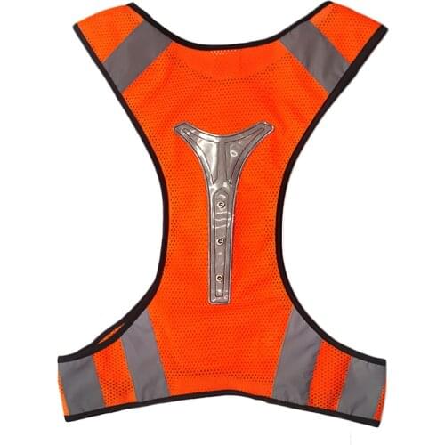 High Visibility Reflective Vest Driving Night Driving Cycling Outdoor Light Up Cycling Safety Vest adjustable magic sticker