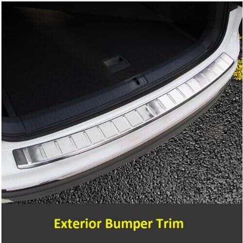 Fuwayda Rear Trunk Exterior Bumper Sill Plate Cover Trim Stainless Steel 1pcs For Volkswagen VW Tiguan 2017