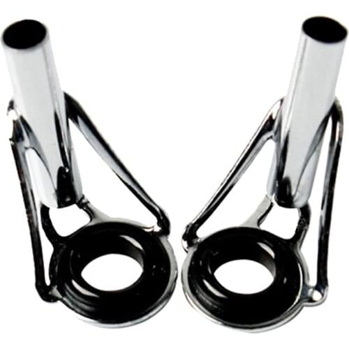 10pcs 2.2/2.4/2.6cm Telescopic Fishing Rod Top Tip Guide Rings Stainless Steel Frame Ceramic Line Eye Rings Fish Pole Repair Kit