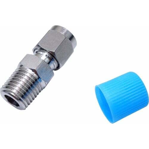 2pcs 12 mm OD * 1/2" Male NPT Double Ferrule Tube Fitting Straight Male Connector Stainless Steel 304