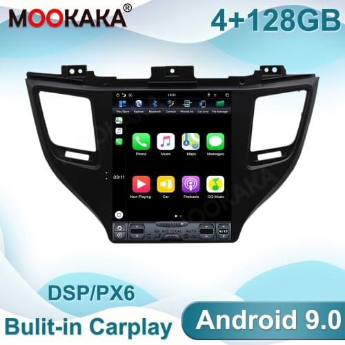 Tesla Screen Android 9.0 4+128GB PX6 Car Multimedia Player GPS Navigation For Hyundai Tuscon 2015-2019 Auto Radio Head Unit