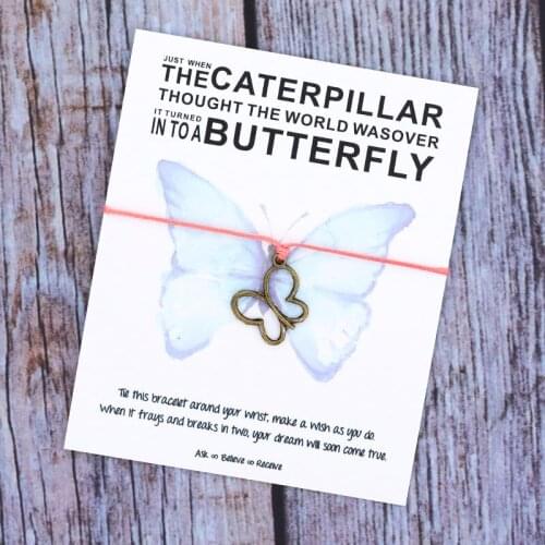 Butterfly Wish Bracelet Butterfly Charm Lucky Red String Princess Wish Bracelets Butterfly Jewelry for Women Girls Jewelry Gifts