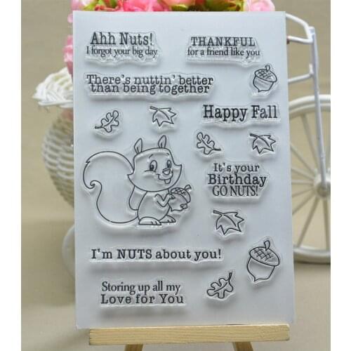 Squirrel stamp Clear Stamp for Scrapbooking Transparent Silicone Rubber DIY Photo Album Decor h114