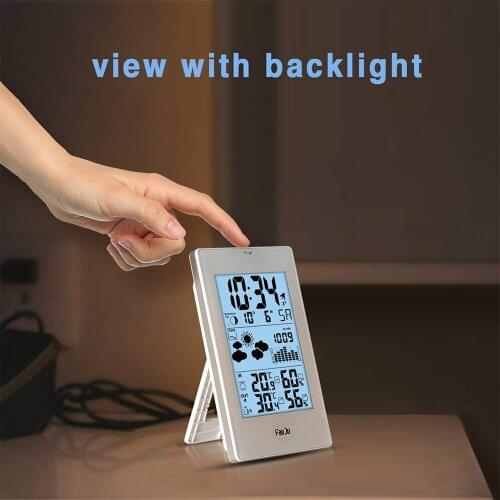 FanJu Indoor Outdoor Thermometer Hygrometer Barometer Wireless Weather Station Alarm Clock Weather Forecaster Station