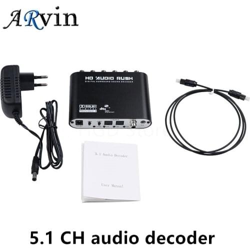 Caldecott 5.1 CH audio decoder SPDIF Coaxial to RCA DTS AC3 Optical digital Amplifier Analog Converte amplifier HD Audio Rush