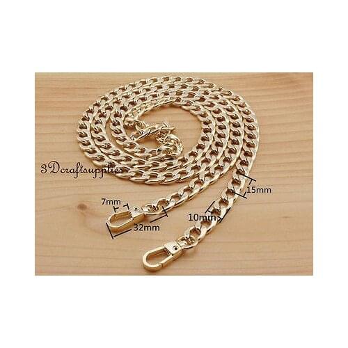 Bag chain purse chain for bag metal shoulder chain cross body strap chain gold 120 cm AT90