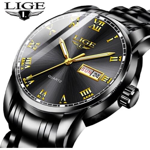 New 2020 Business Watch Men LIGE Fashion Mens Watches Top Brand Luxury Date Dial Clock Male Simple Waterproof Sport Wristwatch