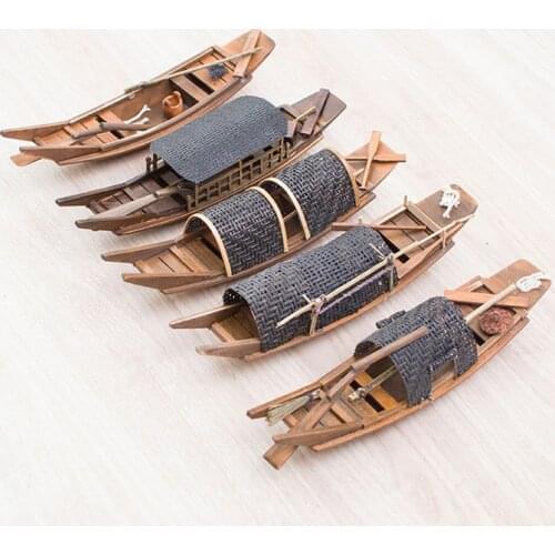 Mini Wooden Boat Model Sailboat 15/25cm Handmade Wooden Ship Fishing Gift Toys Set Up The Landscape