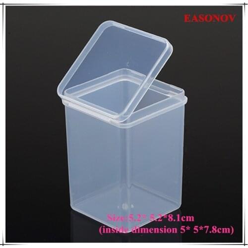 EASONOV 5.2* 5.2*8.1cm PP transparent plastic box rectangular box 5pcs / lot free shipping