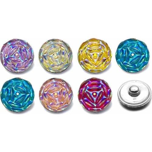 Hot Silicone 18mm Acrylic Resin Uneven Resin Snap Button 034 Fit Charm Interchangeable Bracelets Jewelry For Women Accessories