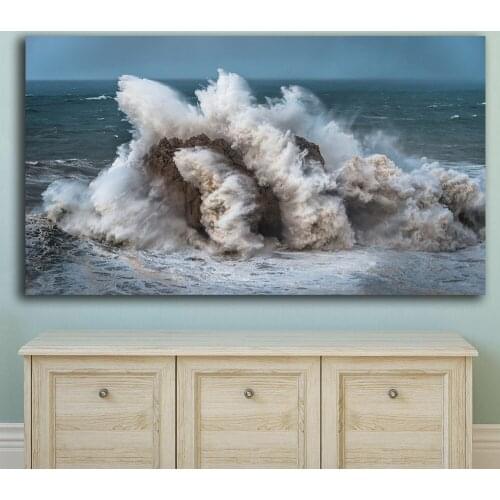 Fashion Oil Painting Ocean waves,rock,stone storms Home Decor On Canvas Modern Wall Art Canvas Print Poster Canvas Painting