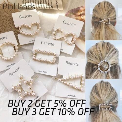 Fashion Crystal Pearl Hair Clip Metal Hairclip Elegant Barrette Bobby Hair Pins Wedding Girl Hair Clip Hair Barrette for Women