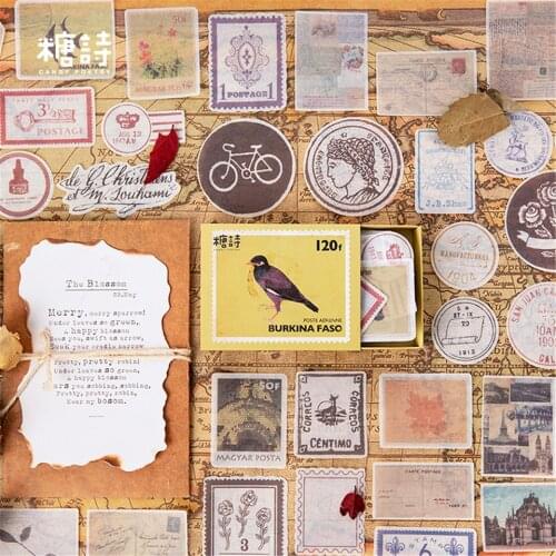 New Retro Tickects Vintage Flowers Flake Sticker Set Junk Journal For DIY Craft Photo Albums Card Making Label Sticker