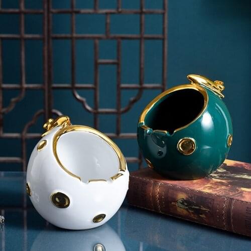 Nordic Household Ceramic Ashtray Ornaments Home Livingroom Desktop Furnishings Crafts Hotel Club Store Accessories Decoration