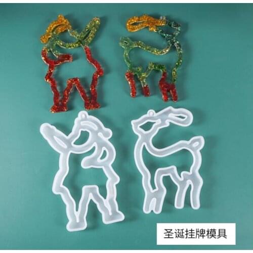 New transparent silicone mold resin decoration craft Christmas Charms pendant For DIY Fashion jewelry epoxy resin mold