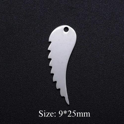 5pcs/lot Angel Wing 316L Stainless Steel DIY Pendant Charms Wholesale For Jewelry Making Finding Supplies Factory Price