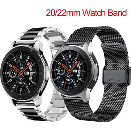 20 22mm Stainless Steel Band For Samsung Galaxy Watch 4 40 44mm/4 Classic 42mm 46mm S3 Strap Wristband GTR GT2 2pro/gt2e Correa