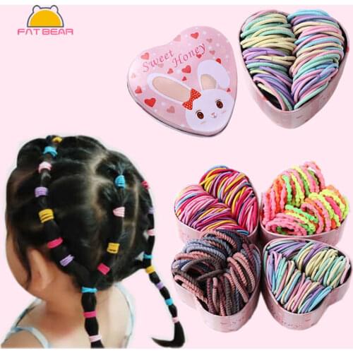 10/50 Pcs/Set Colorful Elastic Hair Band For Cute Girls Kids Baby Hair Rope Toddler Lovely Sweet Korean Hair Tie Kawaii Kids