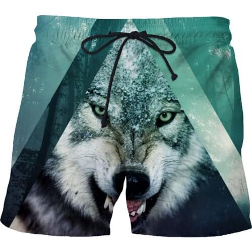 Summer mens shorts 3D Printed Wolf Graphic shorts Men/Women Short Pants Men swimming shorts Quick-drying Elastic Waist Shorts