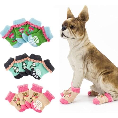 Cute New Pet Socks Colorful Dog Socks Pet Protective Shoe Covers Small Dog Clothes Cat Anti-scratch Non-slip Puppy Socks Pug
