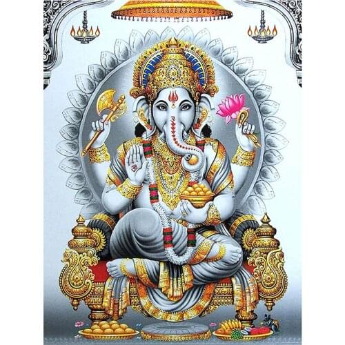 Elephant Head God Ganesha Diamond Painting Religion Portrait Round Full Drill 5D Nouveaute DIY Mosaic Embroidery Cross Stitch