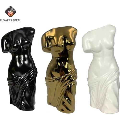 Modern Vase Home Ceramic Crafts Creative Ceramic Vase Decoration Living Room Study Wine Cabinet Half-Length Vase Decoration