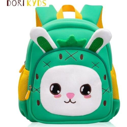 DORIKYDS 3D Cartoon Kids Backpack Cute Rabbit Baby Toddler Waterproof Kindergarten Children Schoolbag for Girls Gift Mochila